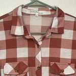 Eden & Olivia Maternity  Pink & White Button Down Blouse Plaid Size Med EUC #4195 Photo 4