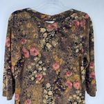 Christopher & Banks Vintage Y2K Top Womens XL Brown Floral Dark Romantic Grunge Photo 1