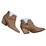 Dolce Vita Brown Ankle Boots‎ size 6 Pointed Toe Western Cowboy Bootie Brown Photo 4