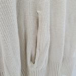 T by Talbots Womens Sweater Large Ivory Drawstring Cowlneck Waffle Knit Pullover White Photo 4