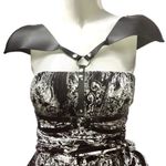 BCBGMAXAZRIA Vtg Y2K BCBG floral baroque avant garde silk strapless dress bubble hem fairy S Photo 2