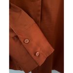 Abercrombie & Fitch Long Sleeve Satin Button Up Shirt Copper Size Small Photo 5