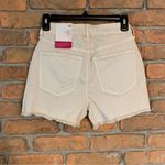 SO ‎ Womens 25 Shorts Cream High Rise Curvy Midi Distressed Denim Ecru Cotton Photo 1