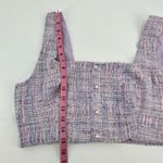 Lulus NEW Lulu’s Tweed Between the Lines Lavender purple square neck cropped top large Photo 4