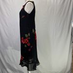 Jessica Howard Chiffon Style Black Floral Shift Dress Size 6 Photo 4