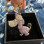 Source Unknown Cute Fashion Dog Keychain with Long Ears and Violet Rhinestones Bag Charm Photo 5