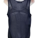 PERIDOT Women’s Medium Black Tank Top White Flower Appliqué Cinced Waist Photo 6