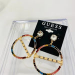 Guess 🆕  Rainbow Crystal Dangle Earrings with Logo Photo 3