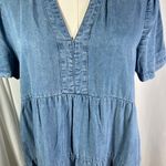Velvet Heart Denim Dress Women's Small Tiered Mini Short Sleeve Casual Blue New Photo 1