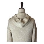 Soft Surroundings  Beige Cotton Button Front Hooded Knit‎ Pullover Sweater Size S Photo 4