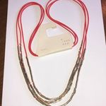 A New Day Red & Gold Tone Multi Strand Corded Boho Necklace Photo 0