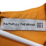 Faithfull the Brand La Mia Maxi Dress Tuscan Sun Orange Cut Out Puff Sleeves US4 Photo 8