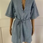 Frame Kaftan Denim Mini Dress, Breezy Photo 5