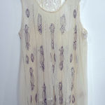 Free People  beaded sheer sleeveless blouse Women’s SIZE‎ MEDIUM festival fairy Photo 0