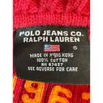 Polo Jeans Y2K Style Mock Neck Distressed Crop Sweater Size Small Red Photo 3