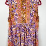 SPELL Lolita Lover Sleeveless Blouse Womens Large Floral Boho Retro Purple Photo 7