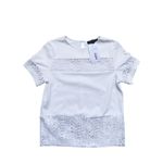 Generation Love Lace Panel Short Sleeve Blouse XS White Boho Cottagecore Luxe Photo 1