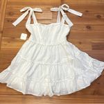 Altar'd State Altar’d State Ava Clip Dot Dainty Bow Fit Flare Mini Dress White Large New Photo 1