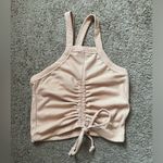 Tan cropped tank top with front scrunch size x Photo 0