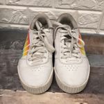 Puma  Carina Soft Foam Rainbow Letters Pride Sneakers Kids sz 6.5 White Low Top‎ Photo 2