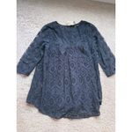 Fleur Wood Lace Tunic Blouse Black Eyelet Small Whimsigoth Dark Academia Fall Photo 3