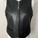 Oakwood Vintage Leather Zip Vest Black Size M Photo 0