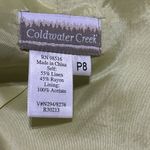 Coldwater Creek  Linen Blend Jacket Y2K Chartrusse Size 8P Petite Photo 3