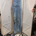 H&M  Denim Overalls Distressed Ripped Light Wash Blue Jeans Size 6 Photo 2