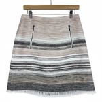 Loft Mini Skirt Womens 6 Pink Gray Striped Textured Pockets Preppy Blair Waldorf Photo 1