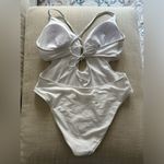 Shade & Shore Tie Front Plunge One Piece Swimsuit L White Photo 6