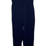 Cupcakes and Cashmere Jumpsuit Navy Blue Button Top Cap Sleeves Women Size 4 NWT Photo 0