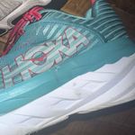 Hoka  One One turquoise & pink athletic running 10 sneakers Photo 2