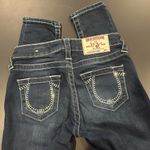 True Religion  Rhinestone Logo Dark Wash Skinny Jeans Photo 4