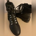 Rebecca Minkoff women Black leather biker combat boots size 9.5 Photo 8