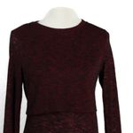 H&M Corporate Goth Dark Red Black Heathered Long Sleeve Cut out Back Dress NWT Photo 3