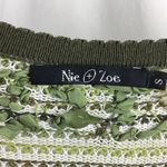 Nic+Zoe  Green & White Knit Button Trim Short Sleeve Sweater NEW S Photo 7