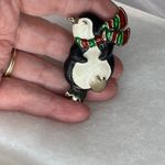 Vintage frosted penguin TC brand brooch. Black Photo 1