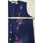 DRVS Design Resource 100% wool floral button up vest sz medium Black Photo 4