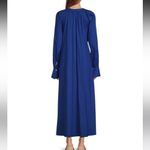 Free People NWT  Charlie maxi Dress In Blue Long Sleeves Button Down V-Neck Small Photo 3
