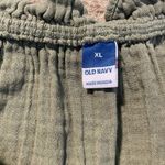 Old Navy  Blouse Womens XL Olive Green Textured Cap Short Sleeve Split Neck Shirt Photo 1