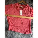 Crown & Ivy  Women's Sorbet Ruffled Top Coral 3/4 Sleeves Size Large Boho Peasant Photo 6