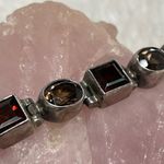 aCleoni Garnet, Smokey Quarts & Sterling Silver Bracelet Red Photo 3