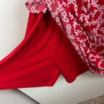 Susan Graver Red Chain Print Sleeveless Dress Large Liquid Knit Built in Shorts Photo 3