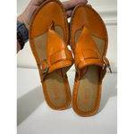 Born Orange Carlyle Sandals Thong Full Grain Leather Size 9 Lagenlook wedge Photo 6