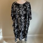 Swimsuits For All Black White Floral Cover Up Dress Size 40 Photo 1