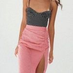 ZARA Red Gingham Hi-Rise Midi Skirt Size Small Photo 0