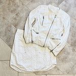 Rebecca Taylor Vintage Denim Skirt Jacket Set Zipper Textured Eyelet Cotton 6 Photo 0