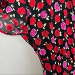ZARA Pink & Red Floral Short Sleeve A-Line Maxi Dress XS Photo 5