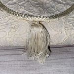 La Regale LTD vintage lace clutch w/nylon chord strap & fringe tassle white Photo 2