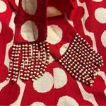 Farm Rio Womens Palermo Linen Romper Size M Red White Resort Tropical Vacation Photo 7